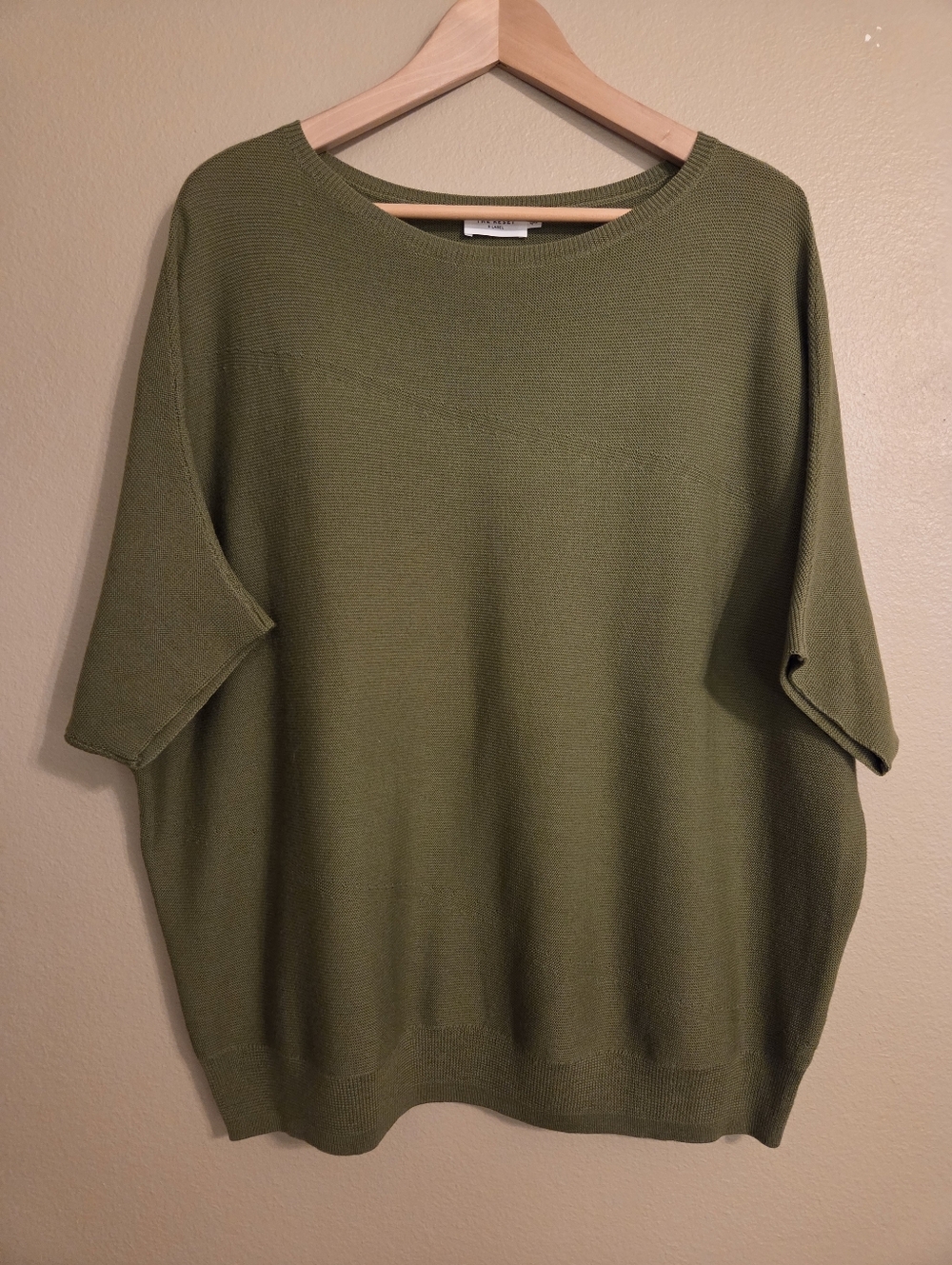 THE RESET R LABEL Essential Pullover Olive Green Wool Dolman Sleeve Sweater L/XL